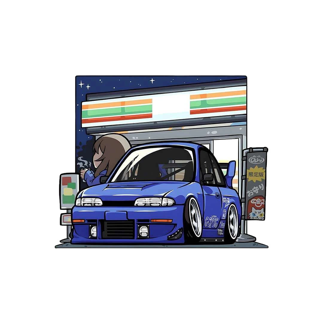 Blue Car Sticker